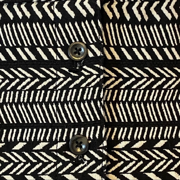 Anthropologie Maeve Black White Button‎ Front Fieldnotes Skirt US 8 #OB512596 - Picture 7 of 12